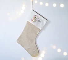 Load image into Gallery viewer, Personalised Rabbit Initial Christmas Stocking
