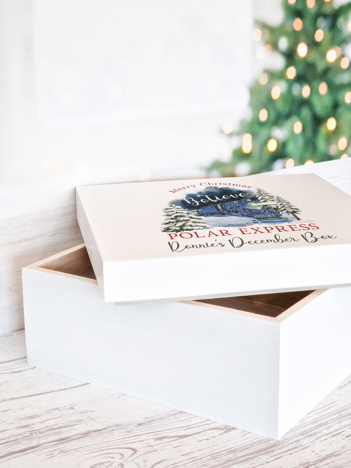 Polar Express Wooden Christmas Eve Gift Box December