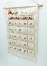 Load image into Gallery viewer, Father Christmas Hanging Christmas Countdown Canvas advent calendar
