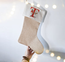 Load image into Gallery viewer, Personalised Santa Initial Christmas Stocking
