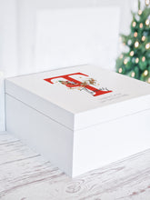 Load image into Gallery viewer, Wooden Box Personalised Santa Sleigh Initial Christmas Eve Gift box
