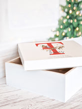 Load image into Gallery viewer, Wooden Box Personalised Santa Sleigh Initial Christmas Eve Gift box
