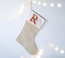 Load image into Gallery viewer, Personalised Santa Initial Christmas Stocking
