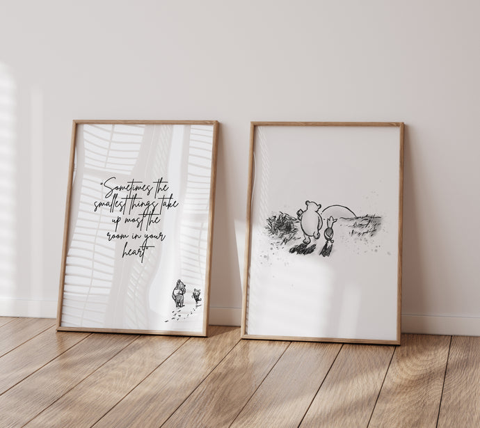 Winnie the pooh set of 2 sometimes quote
