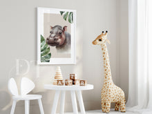 Load image into Gallery viewer, TROPICAL LEAF  BABY SAFARI ANIMAL PORTRAITS
