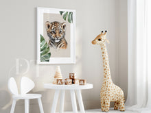 Load image into Gallery viewer, TROPICAL LEAF  BABY SAFARI ANIMAL PORTRAITS
