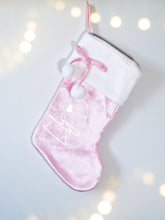 Load image into Gallery viewer, Personalised Velvet Pom Pom Christmas Stocking
