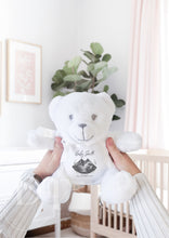 Load image into Gallery viewer, White Teddy Bear Baby Scan - Pregnancy Announcement - Baby Gift
