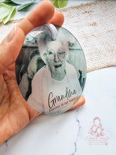 Load image into Gallery viewer, Memorial Personalised Glass Photo Christmas Ornament Bauble
