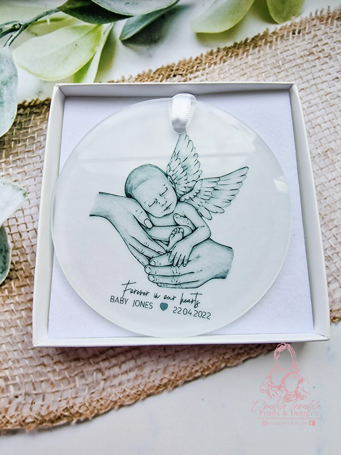 Memorial Christmas Decoration - Baby loss - Grief - Infant loss - Angel wings Christmas Bauble - Miscarriage Christmas gift