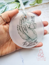 Load image into Gallery viewer, New Family Personalised Newborn Family of 3-  Christmas Ornament Bauble
