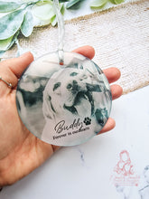 Load image into Gallery viewer, Pet Memorial -Dog Cat Personalised Glass Photo Christmas Ornament Bauble
