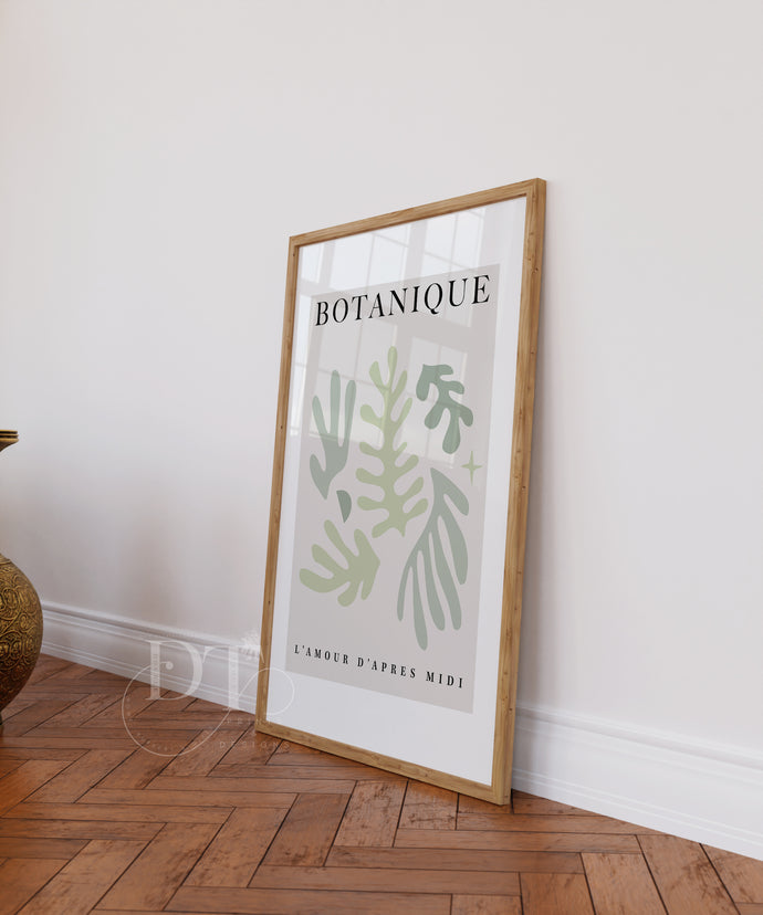 BOTANIQUE - Henri Matisse inspired greenery neutral modern art poster