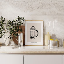 Load image into Gallery viewer, But first Coffee Cafetiere Neutral print
