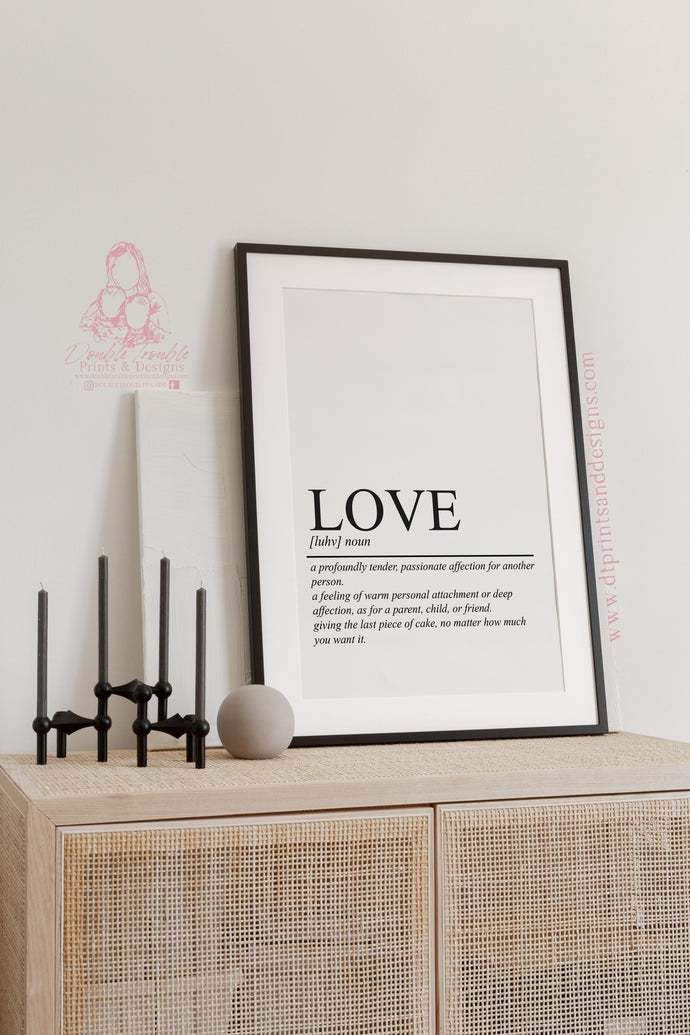 LOVE NOUN PICTURE FOR GALLERY WALL OR SIDEBOARD DECOR