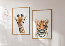 Load image into Gallery viewer, BABY SAFARI NURSERY PICTURES GENDER NEUTRAL SAFARI THEME POSTERS - BABY ANIMALS - JUNGLE NURSERY DECORATIONS - WALL ART - BABY SHOWER IDEAS
