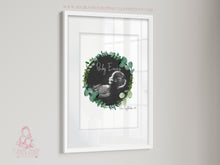 Load image into Gallery viewer, GREENERY WREATH BABY SCAN ART  - ULTRA SOUND- MOTHERS DAY
