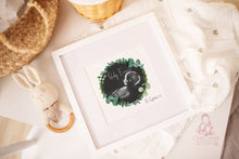 Load image into Gallery viewer, GREENERY WREATH BABY SCAN ART  - ULTRA SOUND- MOTHERS DAY
