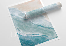 Load image into Gallery viewer, Neutral Minimalist Beige and Blue Ocean Painting Poster
