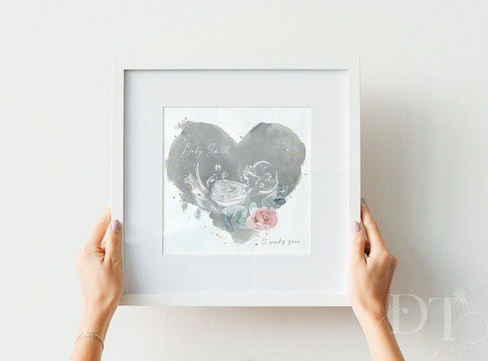 GIFT FOR EXPECTING MUM - PREGNANCY ANNOUCNEMENT IDEA- BABY SCAN FRAME - BABY SHOWER GIFT