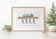 Load image into Gallery viewer, SCANDI FAMILY STOCKING FIRE PLACE - PERSONALISED CHRISTMAS PRINT
