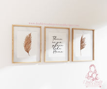 Load image into Gallery viewer, Beautiful set of 3 Boho Pampas Grass There is no place like home prints
