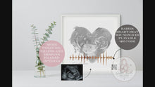 Load and play video in Gallery viewer, HEARTBEAT FOIL PLAYABLE BABY SCAN ART WITH QR CODE
