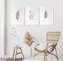 Load image into Gallery viewer, Beautiful Set Of 3 Boho Pampas Grass There Is No Place Like Home Prints
