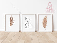 Load image into Gallery viewer, Beautiful Set Of 3 Boho Pampas Grass There Is No Place Like Home Prints
