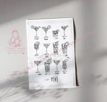 Load image into Gallery viewer, CHALK RETRO COCKTAIL PRINT IN WHITE
