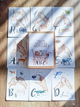 Load image into Gallery viewer, Educational British Sign Language Animal Alphabet Flash Cards
