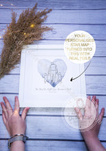 Load image into Gallery viewer, Fathers Day Foil Star Map Line Art Print
