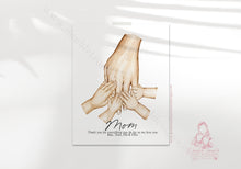 Load image into Gallery viewer, Gift For Mum// Mom &amp; Children Custom Painting// Mothers Day Hand Print
