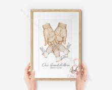 Load image into Gallery viewer, Grandparents Watercolor Hands Print Gift Christmas Birthday
