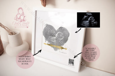 Heartbeat Foil Playable Baby Scan Art With Qr Code