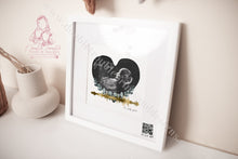 Load image into Gallery viewer, Heartbeat Foil Playable Baby Scan Art With Qr Code
