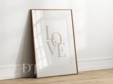 Load image into Gallery viewer, LOVE Letter minimalist neutral beige home poster
