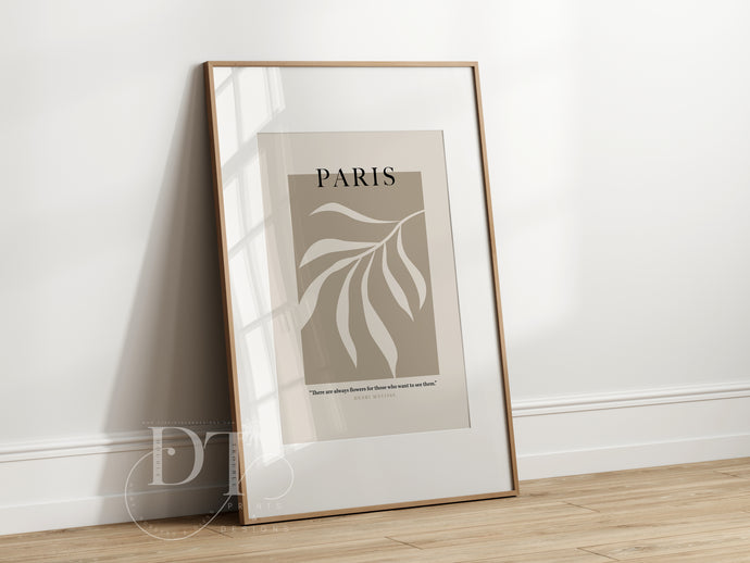 Paris inspired by Henri Matisse Abstract Beige Minimalist Poster
