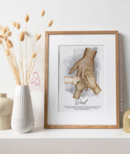 Load image into Gallery viewer, Dad and children Hands -Personalised father print
