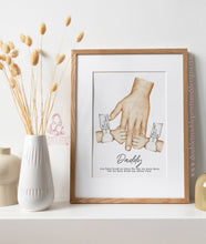Load image into Gallery viewer, Dad and children Hands -Personalised father print
