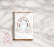 Load image into Gallery viewer, Newborn Baby Arrival Announcement Personalised Boho Pastel Rainbow Print
