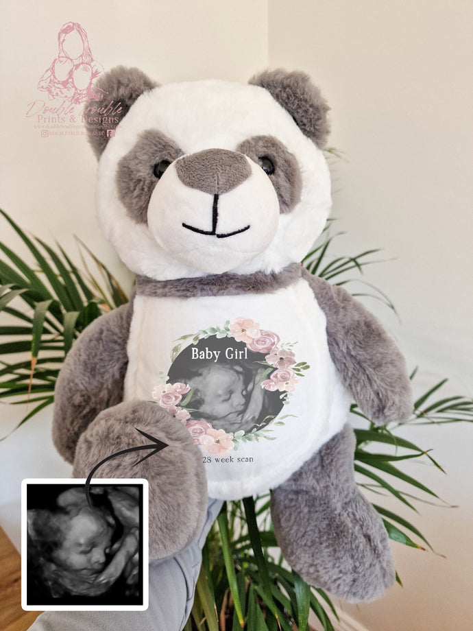 Large Teddy Panda Baby Scan - Pregnancy Announcement - Baby Gift