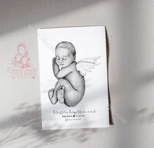 Load image into Gallery viewer, Personalised Baby Angel Watercolour Print Loss Memorial Infant
