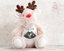 Load image into Gallery viewer, Reindeer Christmas Teddy Baby Scan - Pregnancy Announcement - Baby Gift
