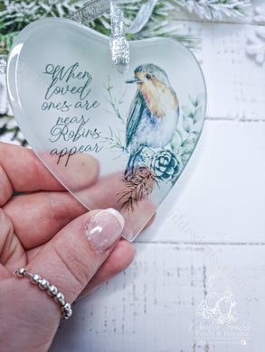 Robin Memorial Loved Ones Christmas Ornament Bauble
