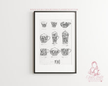 Load image into Gallery viewer, CHALK RETRO COFFEE PRINT IN WHITE

